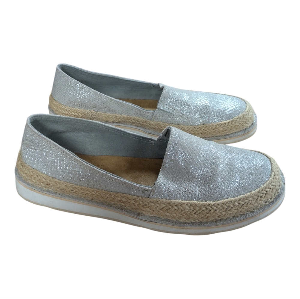 Ariat Cruiser Espadrille Sparklin' Silver Flats Size 7 - Picture 2 of 9